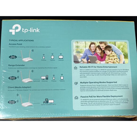 Access Point Wifi 300Mbps TP-LINK TL-WA801N Wireless Ap/Client/Bridge A NEW - Picture 2 of 3